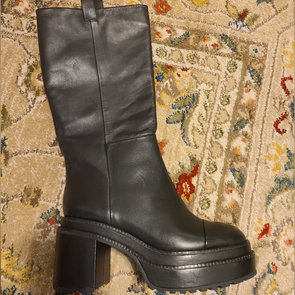 CULT GAIA Hana Block Heel Leather Boots